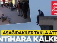 13 çocuk babası çatıya çıktı!