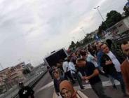 Küçükmece’de metrobüs yolunda ilginç olay