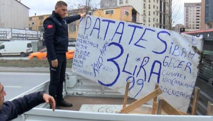 Yol kenarında satılan patateste hile tartışması